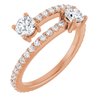 14K Rose .875 CTW Diamond Two Stone Ring Ref. 12739151